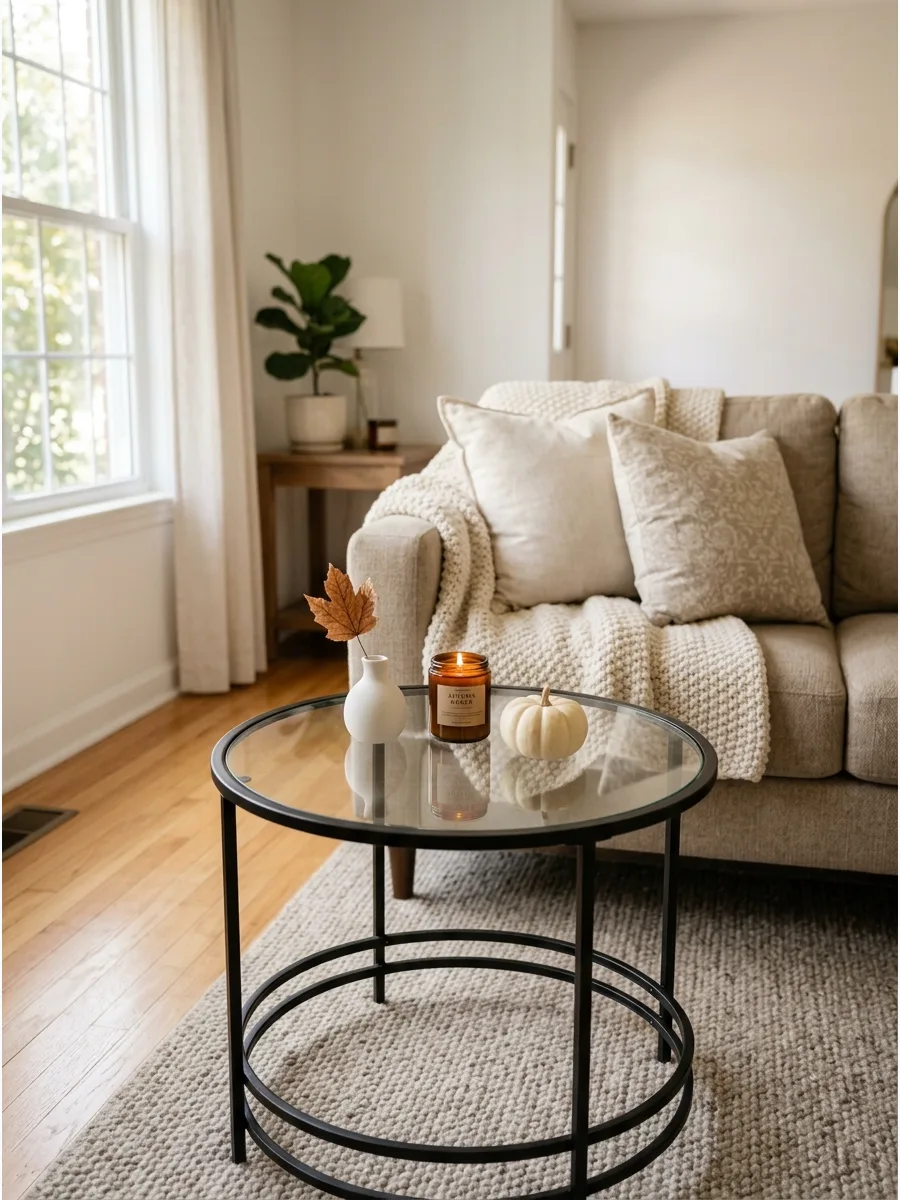 42. Small Coffee Table Fall Vignette