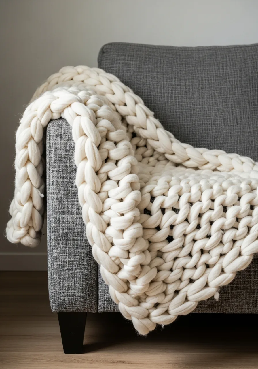 2. Chunky Knit Throw Blankets