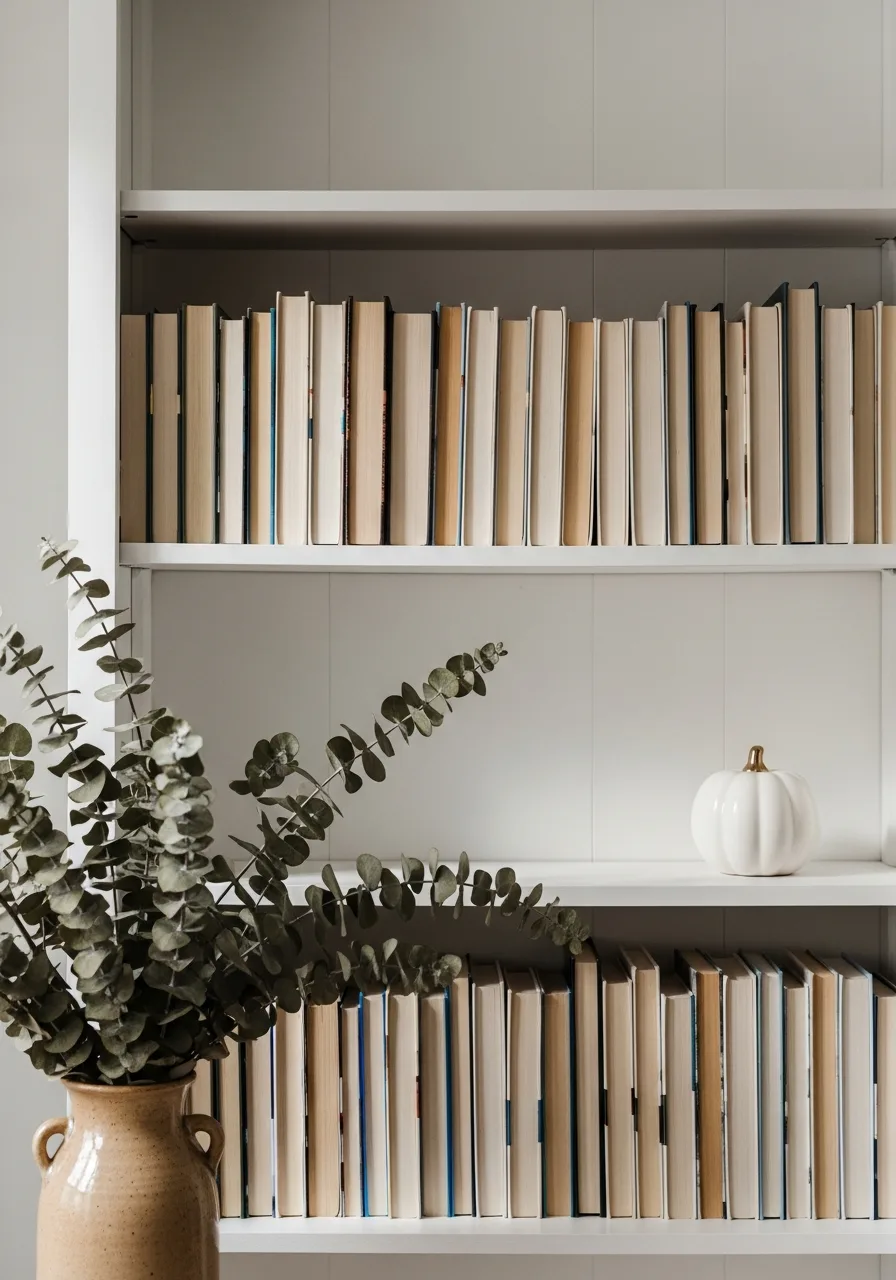 20. Decorate a Bookshelf for Fall