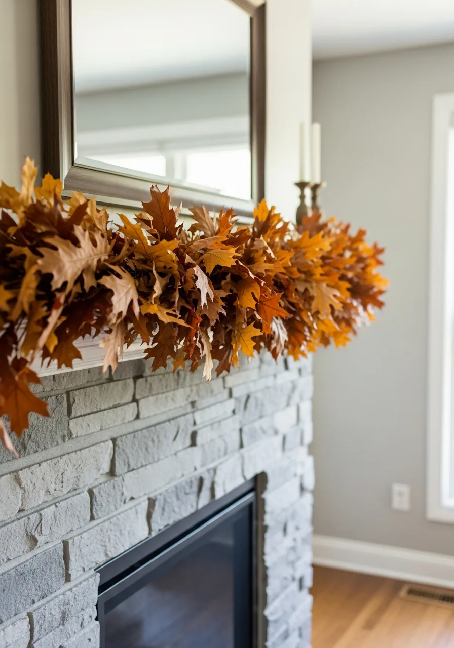 23. Add Dried-Leaf Mantel Garlands