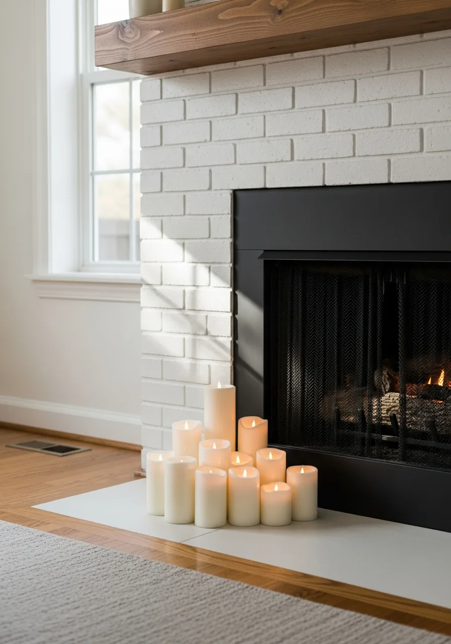 24. Fill Fireplaces With Candles