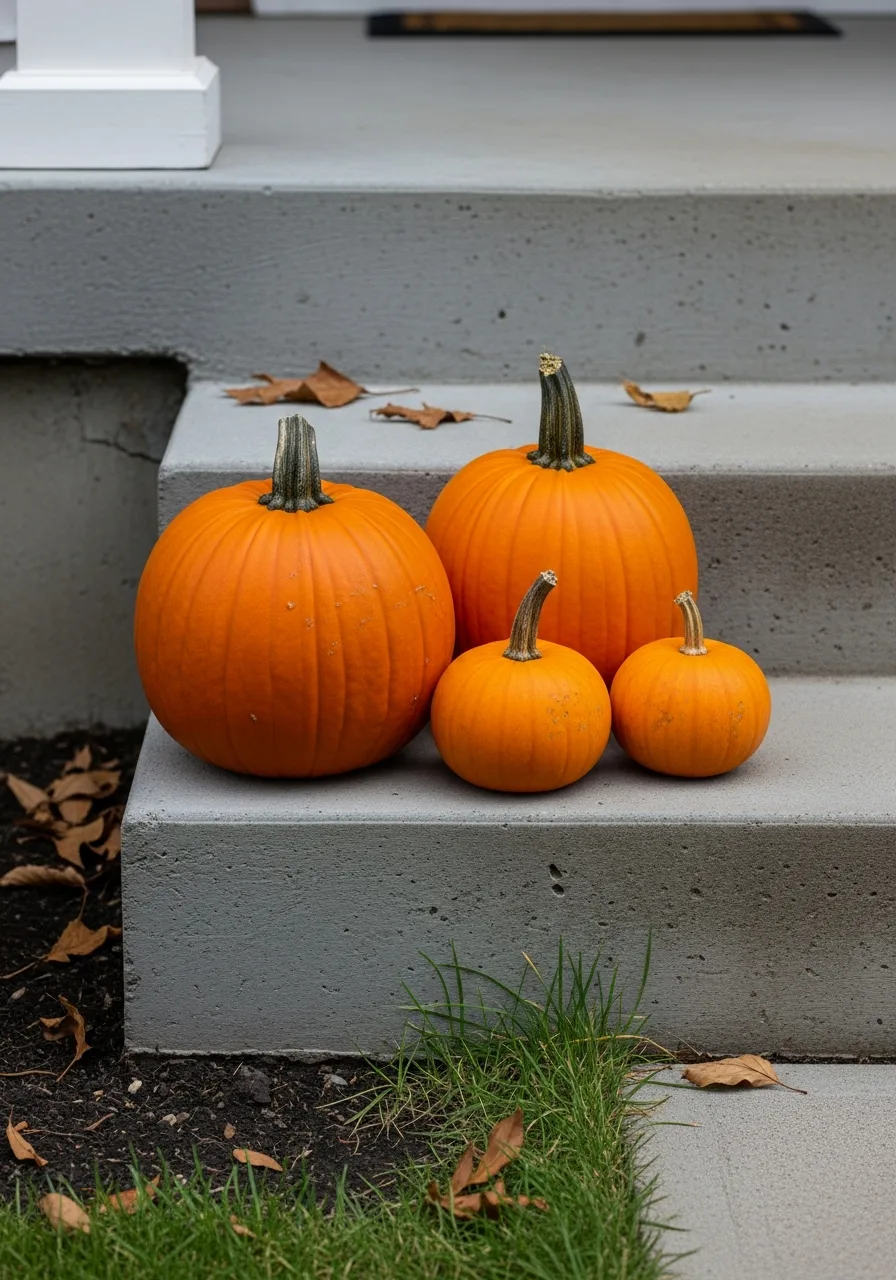 51. Arrange Pumpkins Down Front Steps