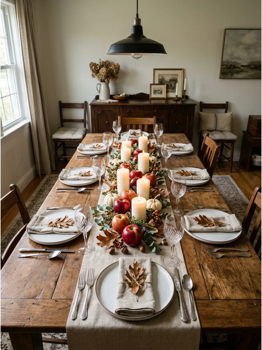 11. Apple and Candle Tablescape