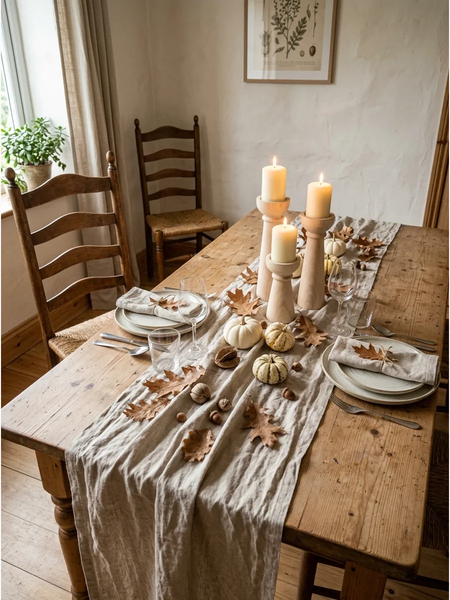 21. Neutral Linen Table Runner