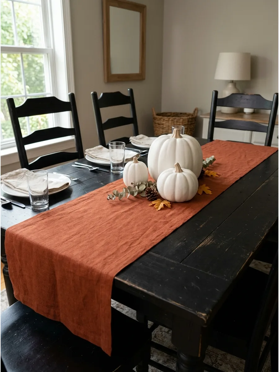 22. Rust-Colored Table Runner