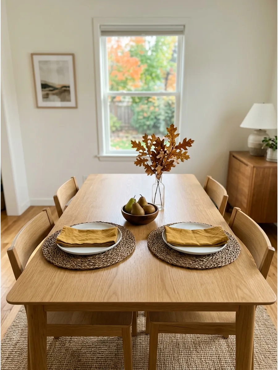 25. Mustard and Brown Fall Table