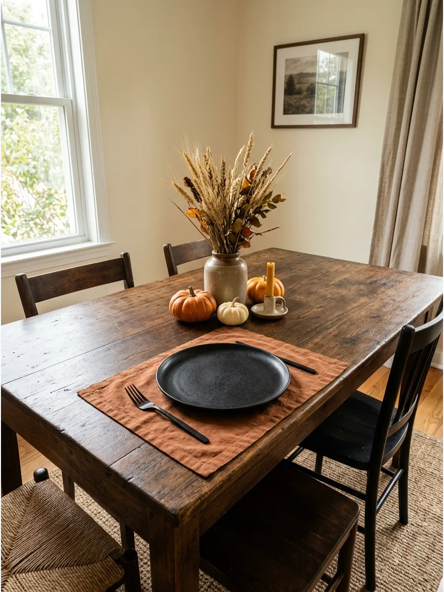 30. Black and Rust Tablescape
