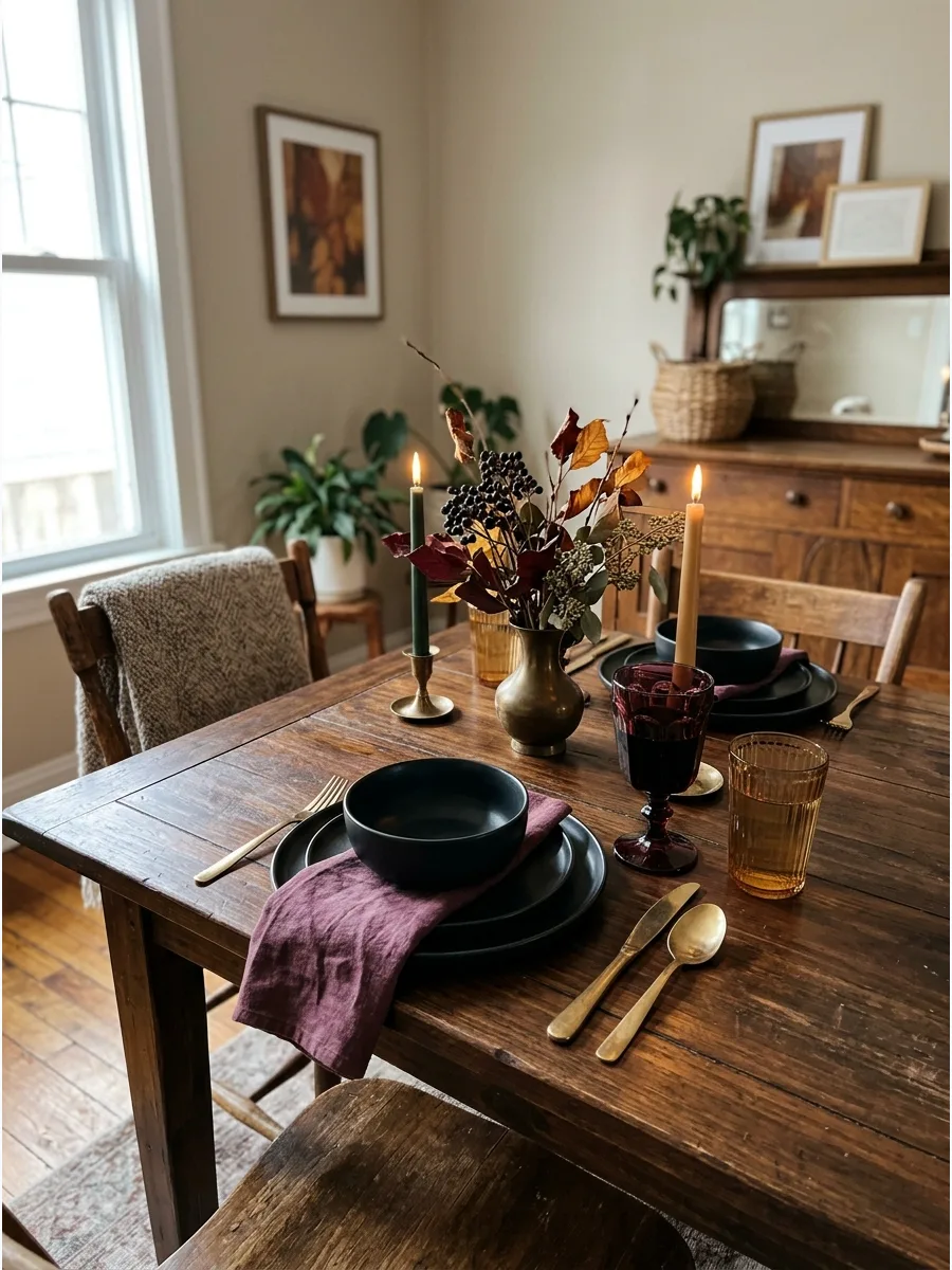 32. Moody Jewel-Tone Table