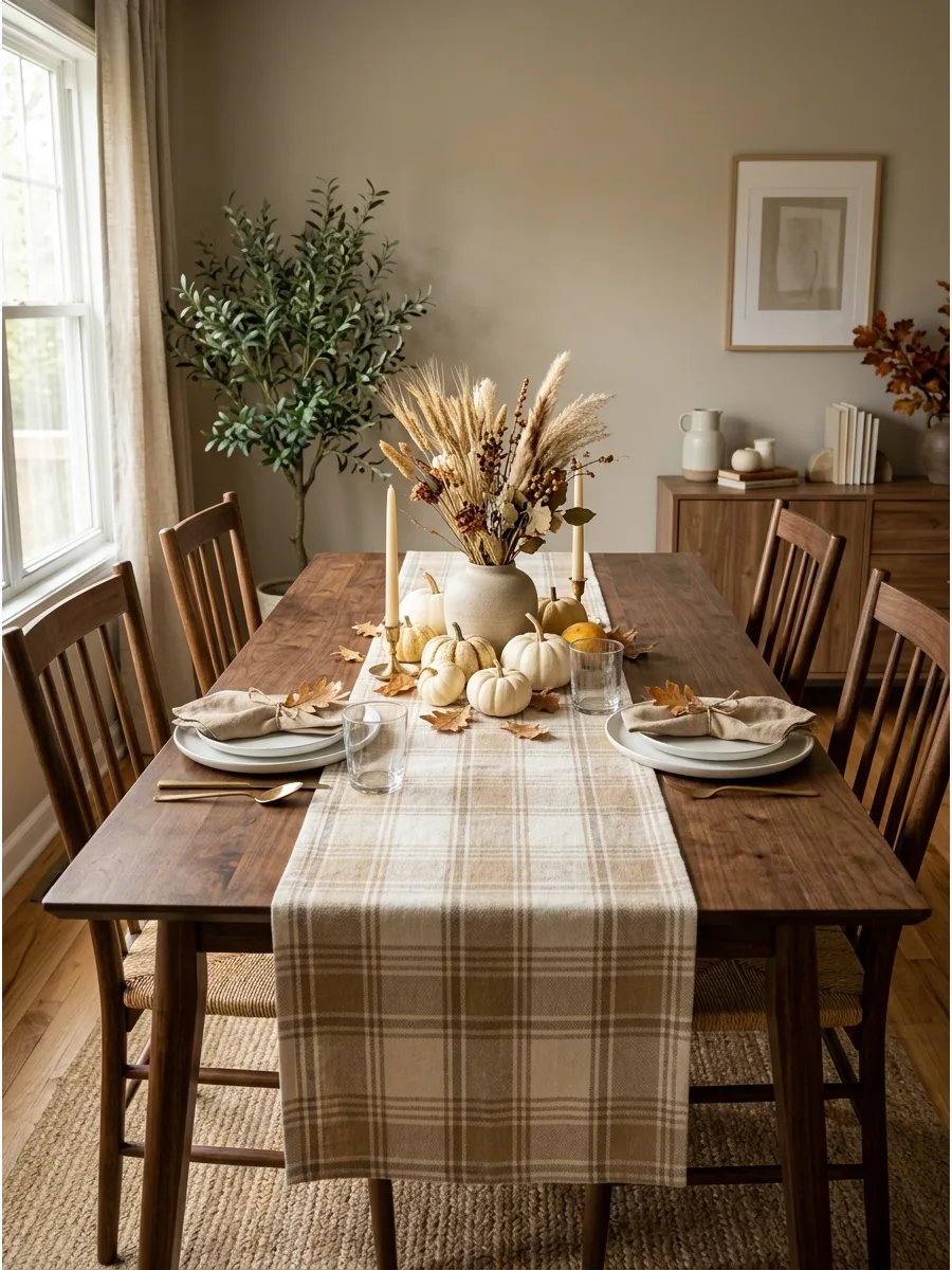 33. Plaid Fall Table Runner