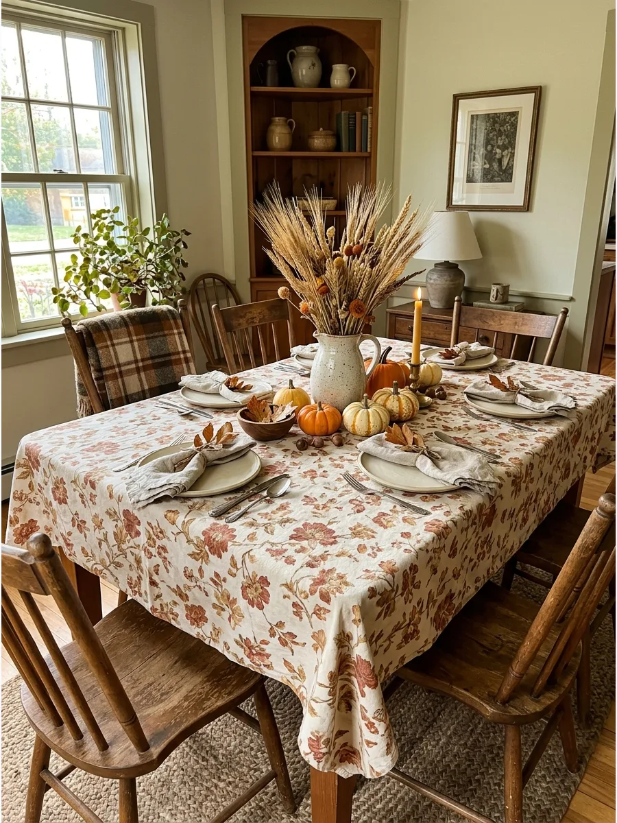 35. Vintage Floral Tablecloth