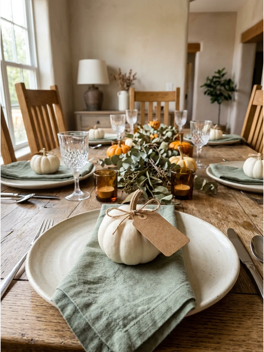 39. Mini Pumpkin Place Cards