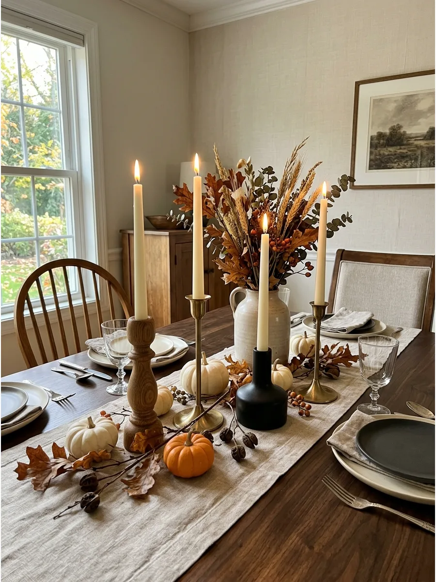 46. Mixed Candleholder Tablescape