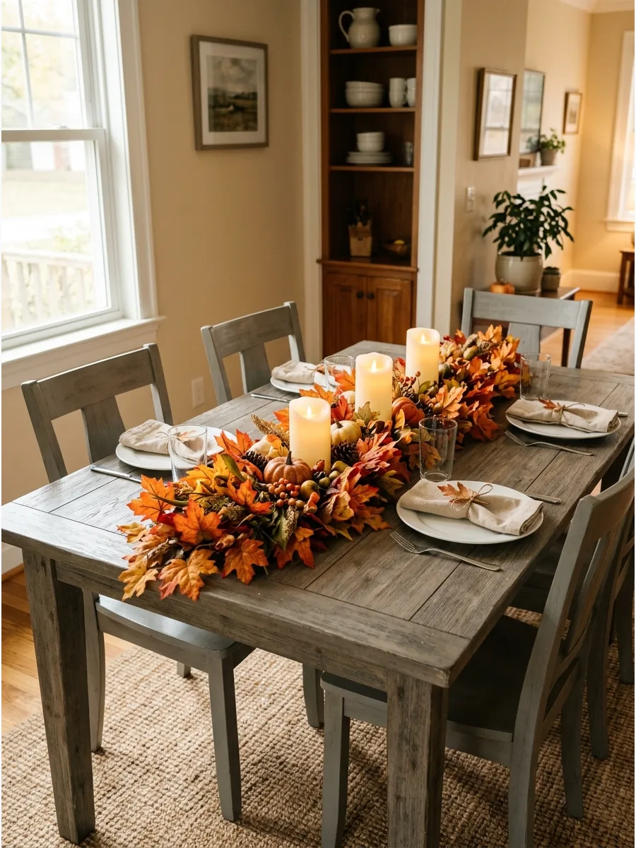 6. Fall Leaf Garland Table Runner