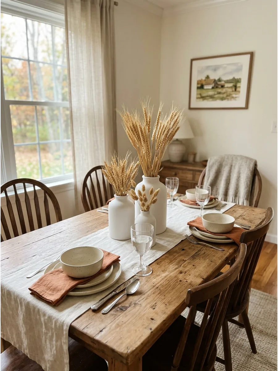 8. Dried Wheat Table Arrangement