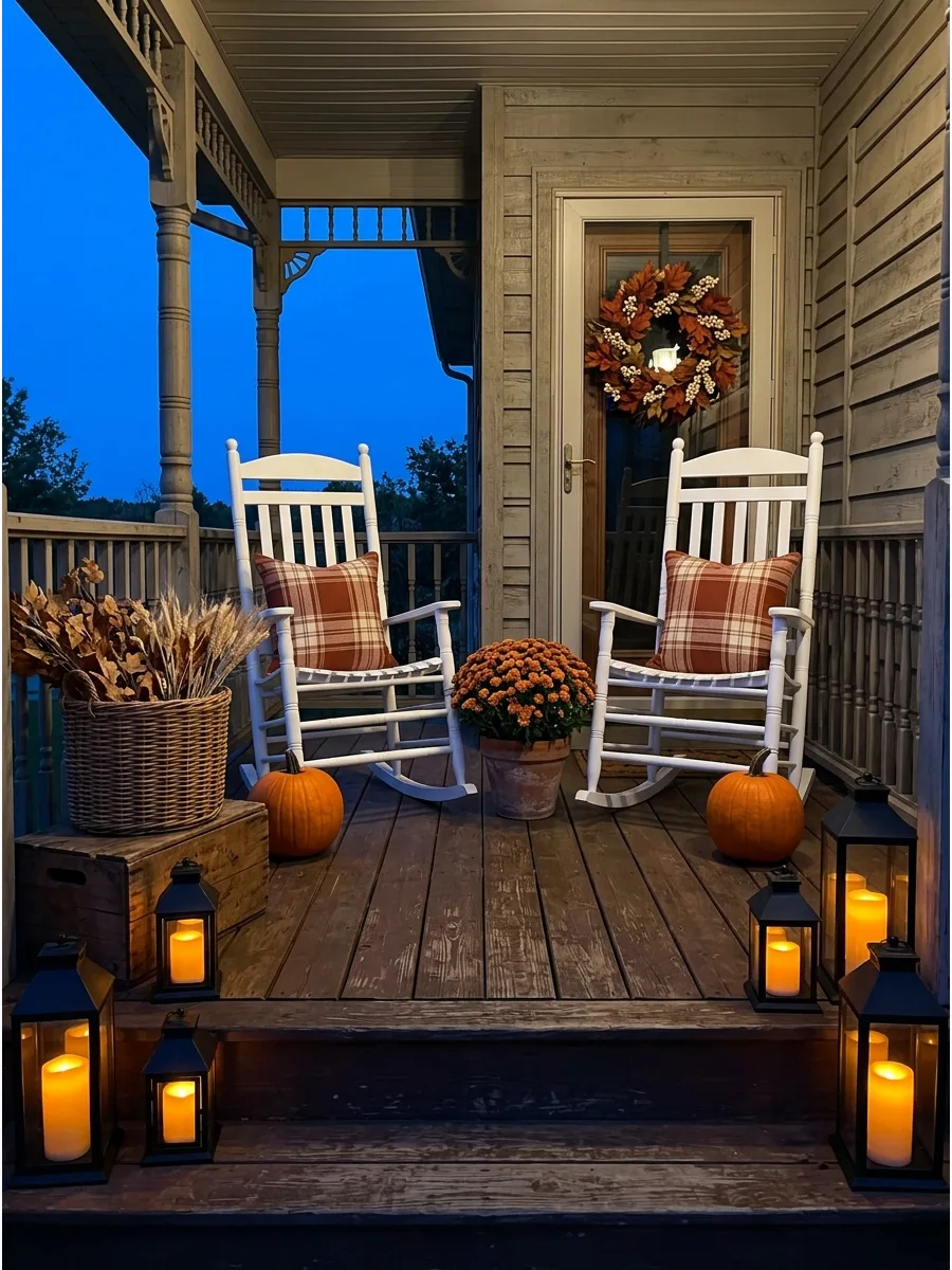 21. Fall Porch With Rocking Chairs