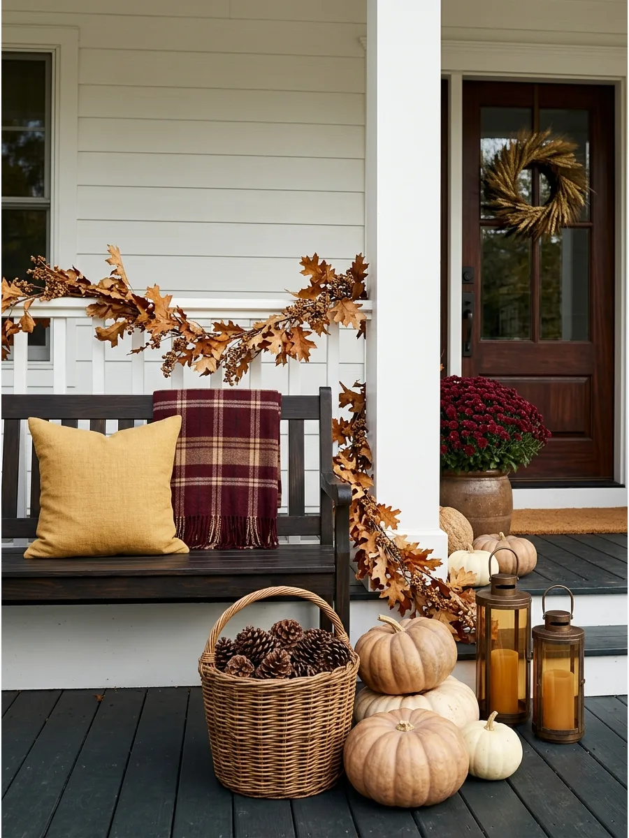 23. Fall Porch Bench Display