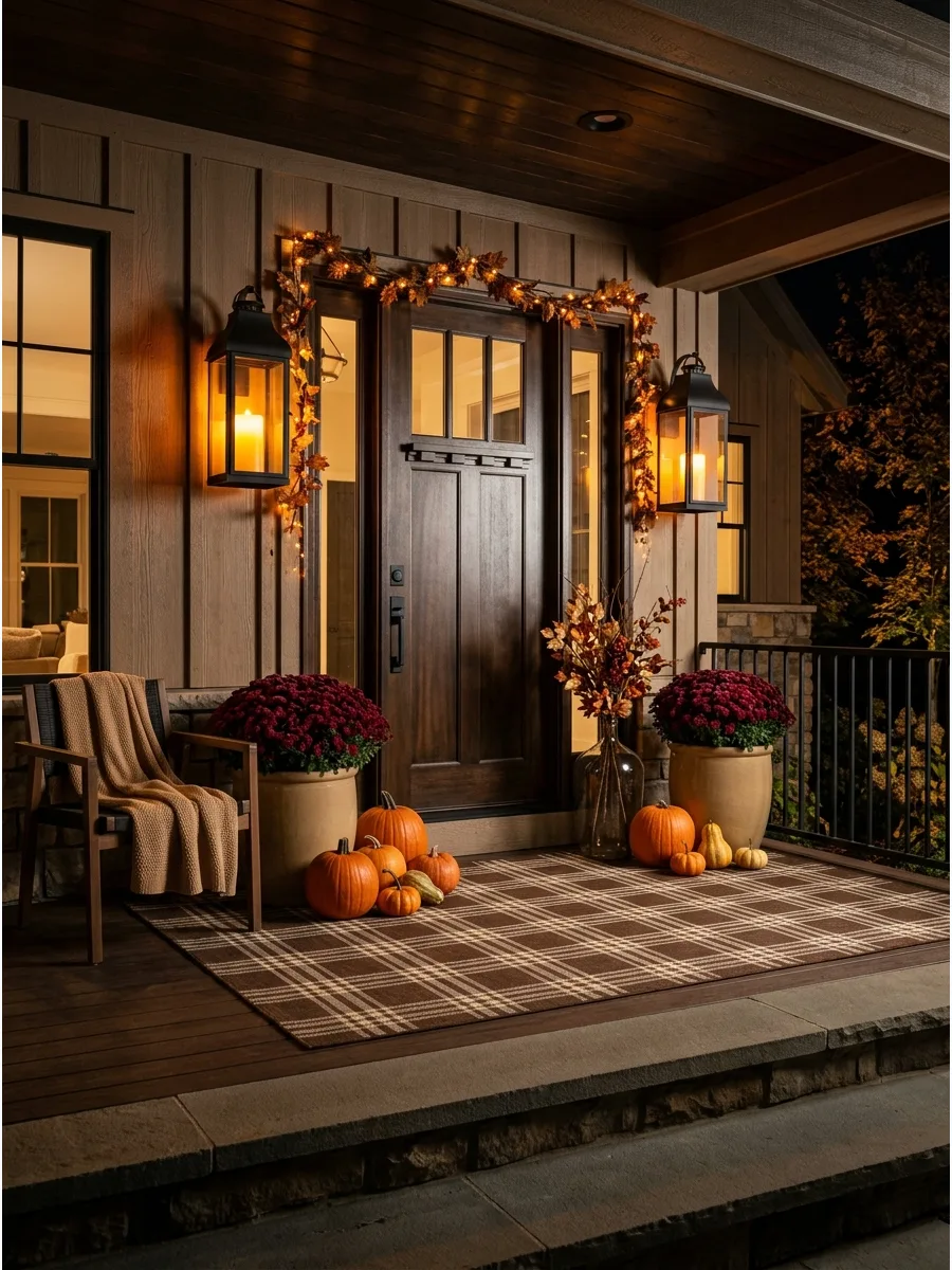 28. Plaid Fall Front Porch