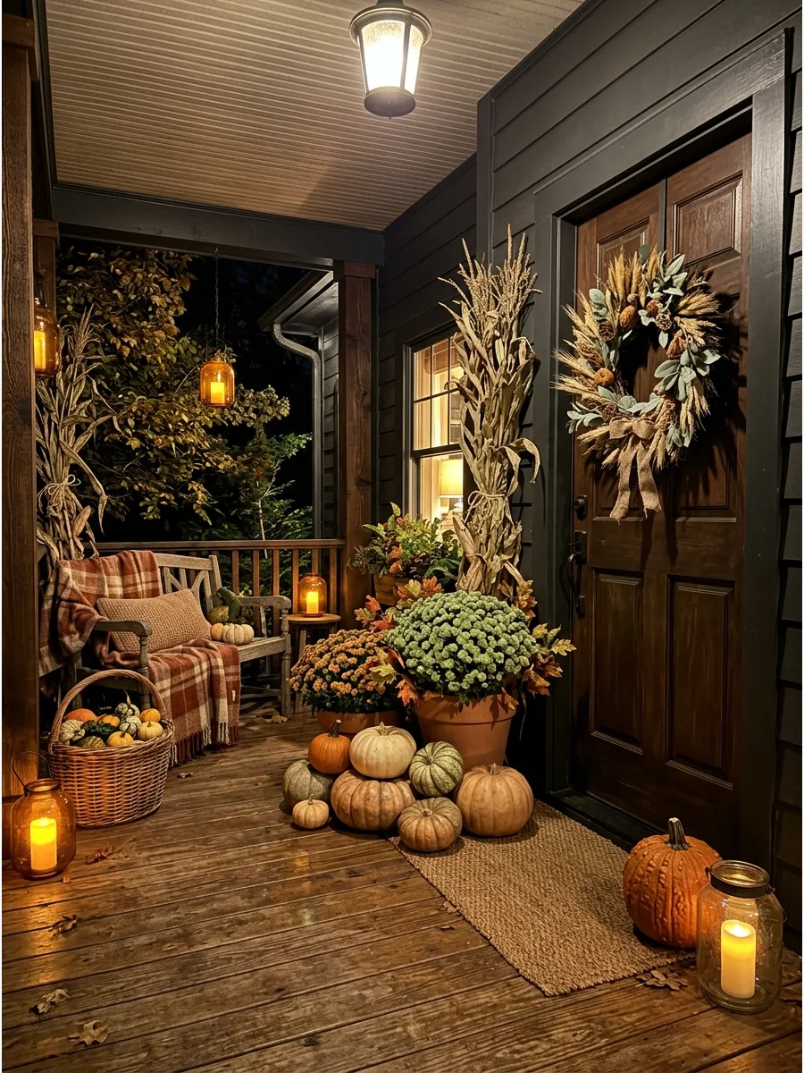 4. Asymmetrical Pumpkin and Mum Display