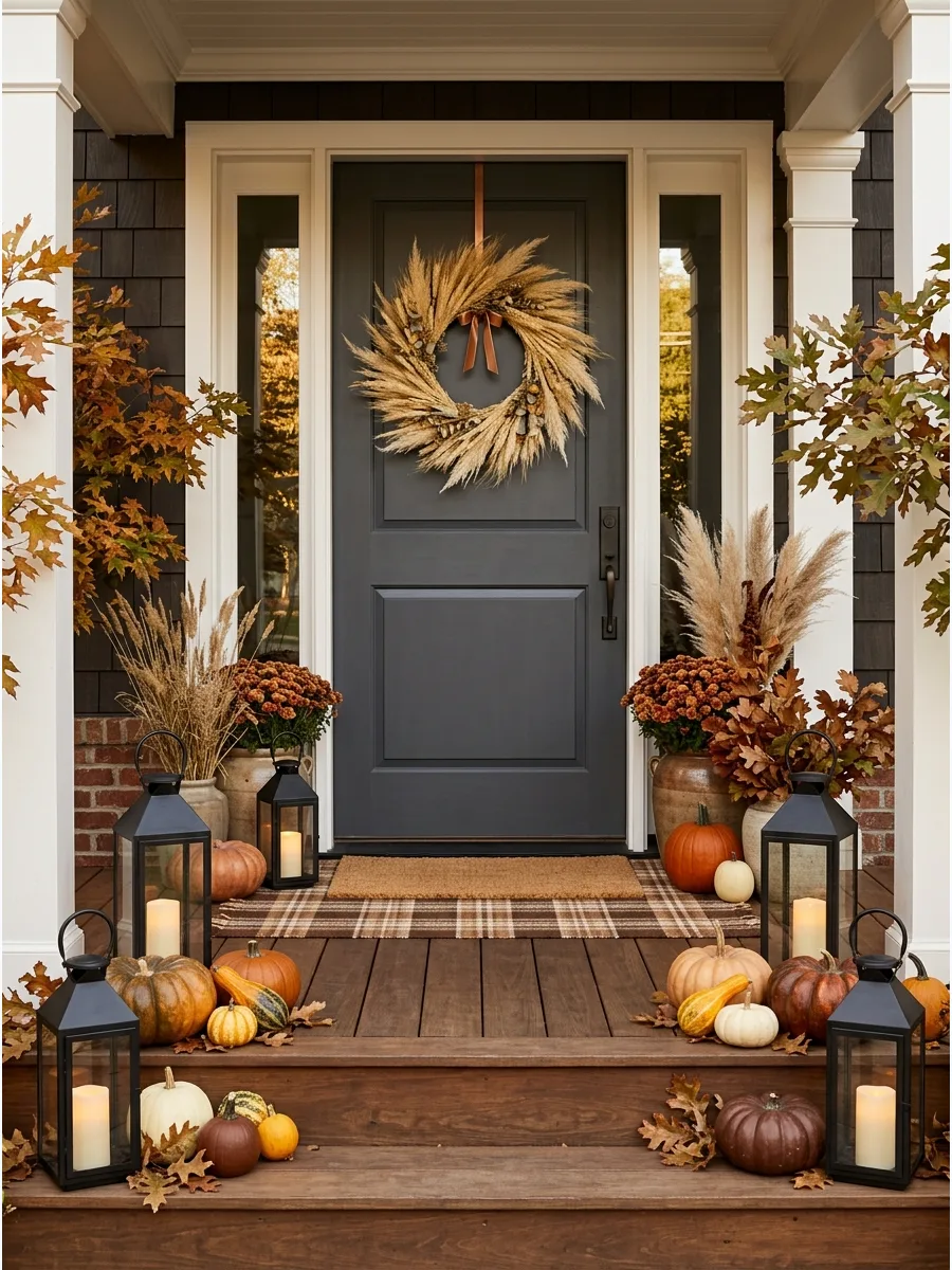 46. Wheat and Grass Door Wreath