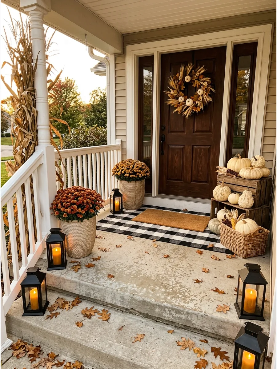 5. Layered Fall Doormat Entrance
