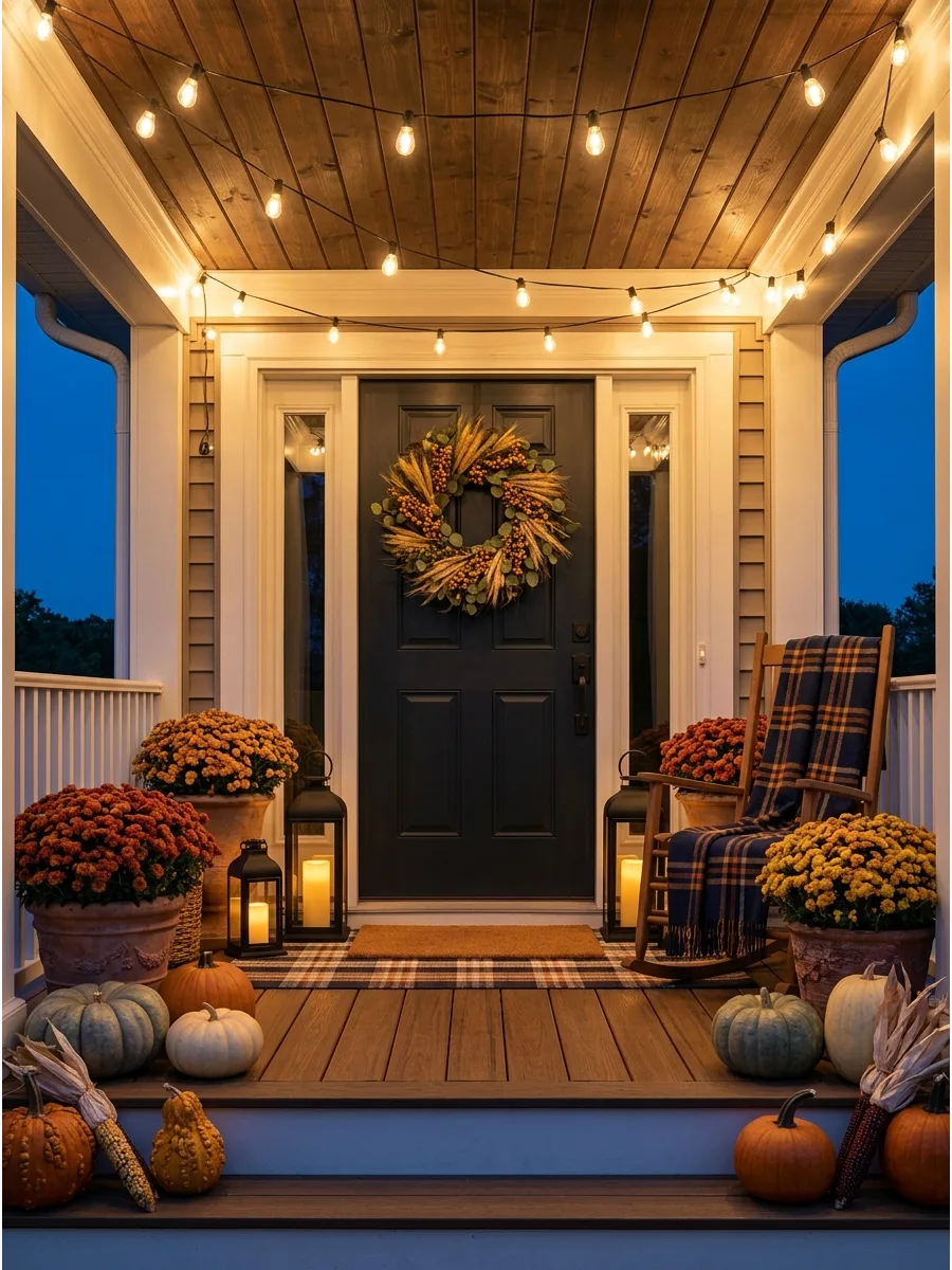 52. Warm Porch String Lights