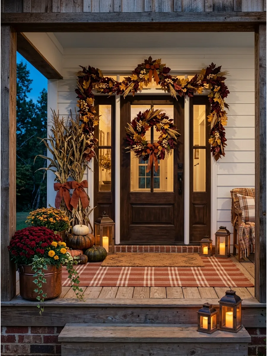 8. Burgundy and Gold Fall Porch