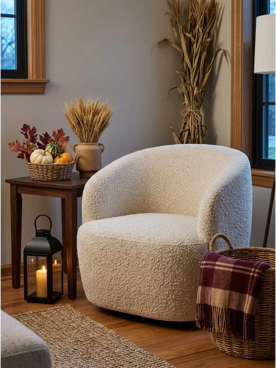 16. Add Bouclé for a Soft Autumn Texture