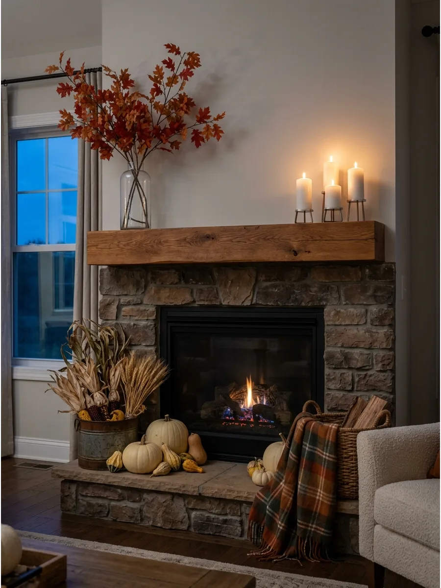 28. Create an Asymmetrical Fall Mantel