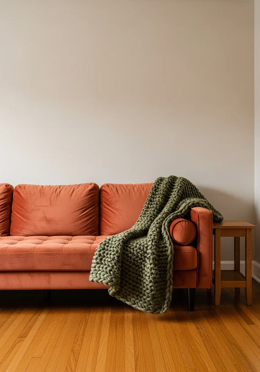 33. Earthy Olive and Terracotta Layers
