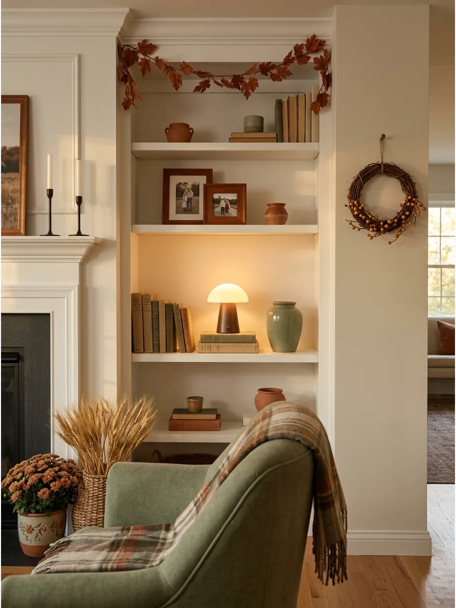 37. Add a Small Lamp to a Bookshelf