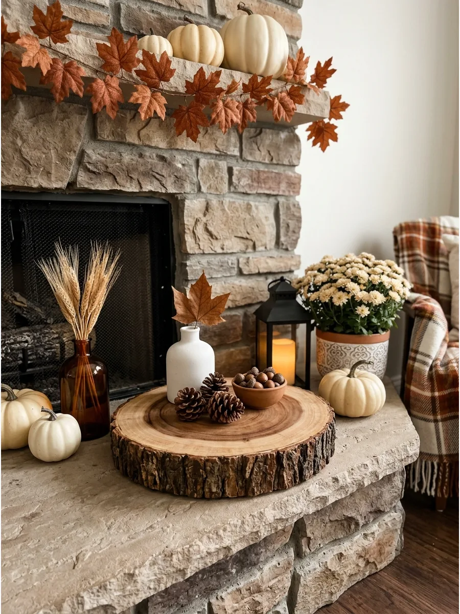 10. Rustic Wood Slice Tray