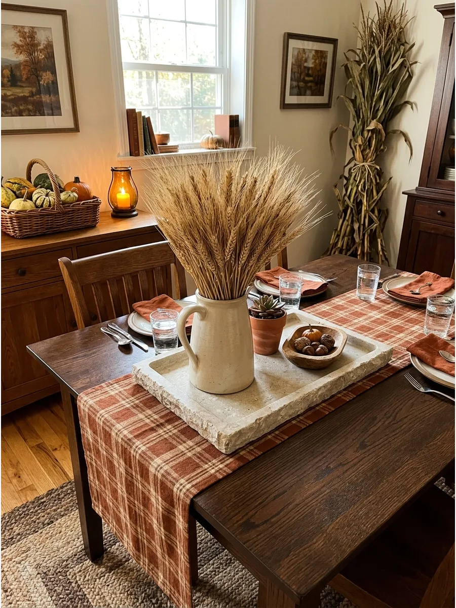 16. Wheat and Stoneware Tray