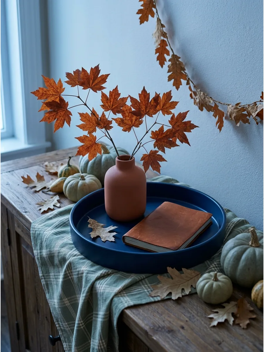17. Blue and Burnt Orange Tray