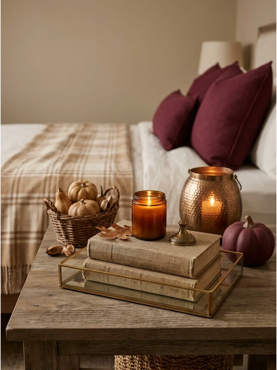 18. Vintage Books and Candle Tray