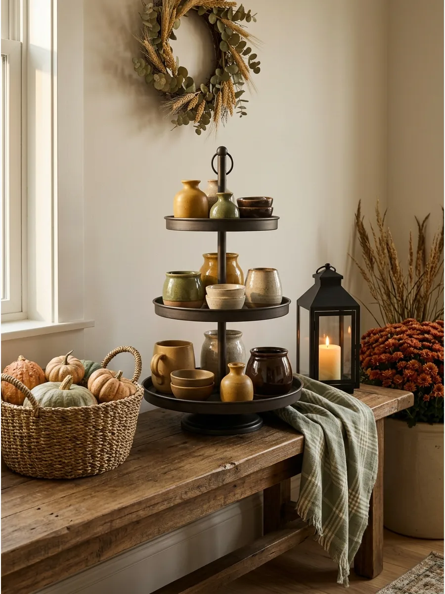 29. Mixed Pottery Tiered Tray