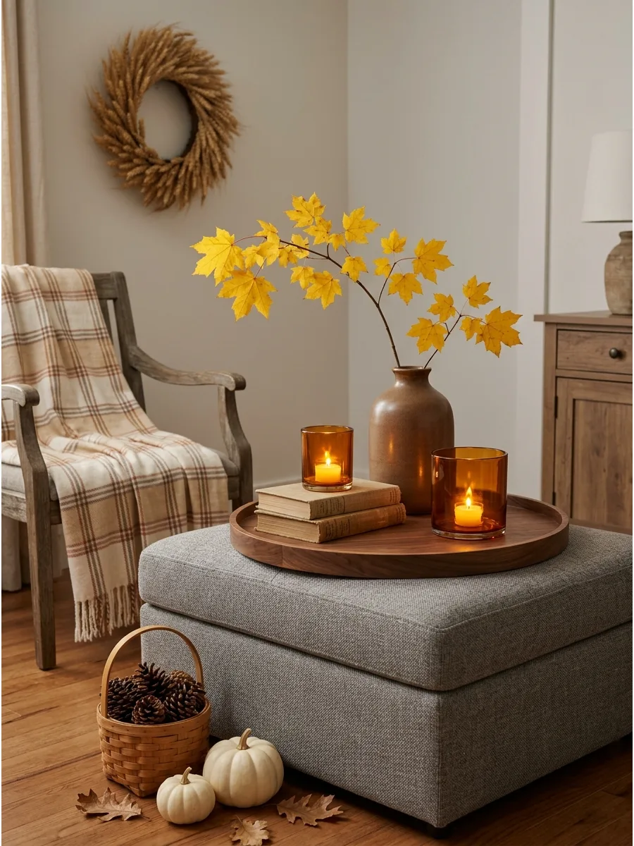 3. Amber Glass Coffee-Table Tray