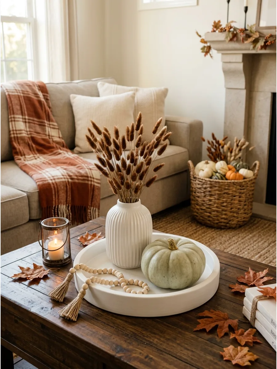 35. White Stoneware Fall Tray
