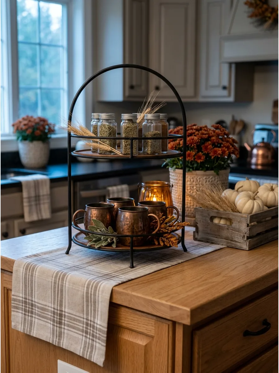 37. Vintage Copper Tiered Tray