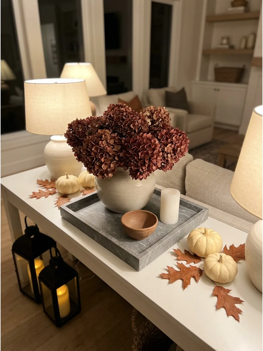 4. Dried Hydrangea Tray