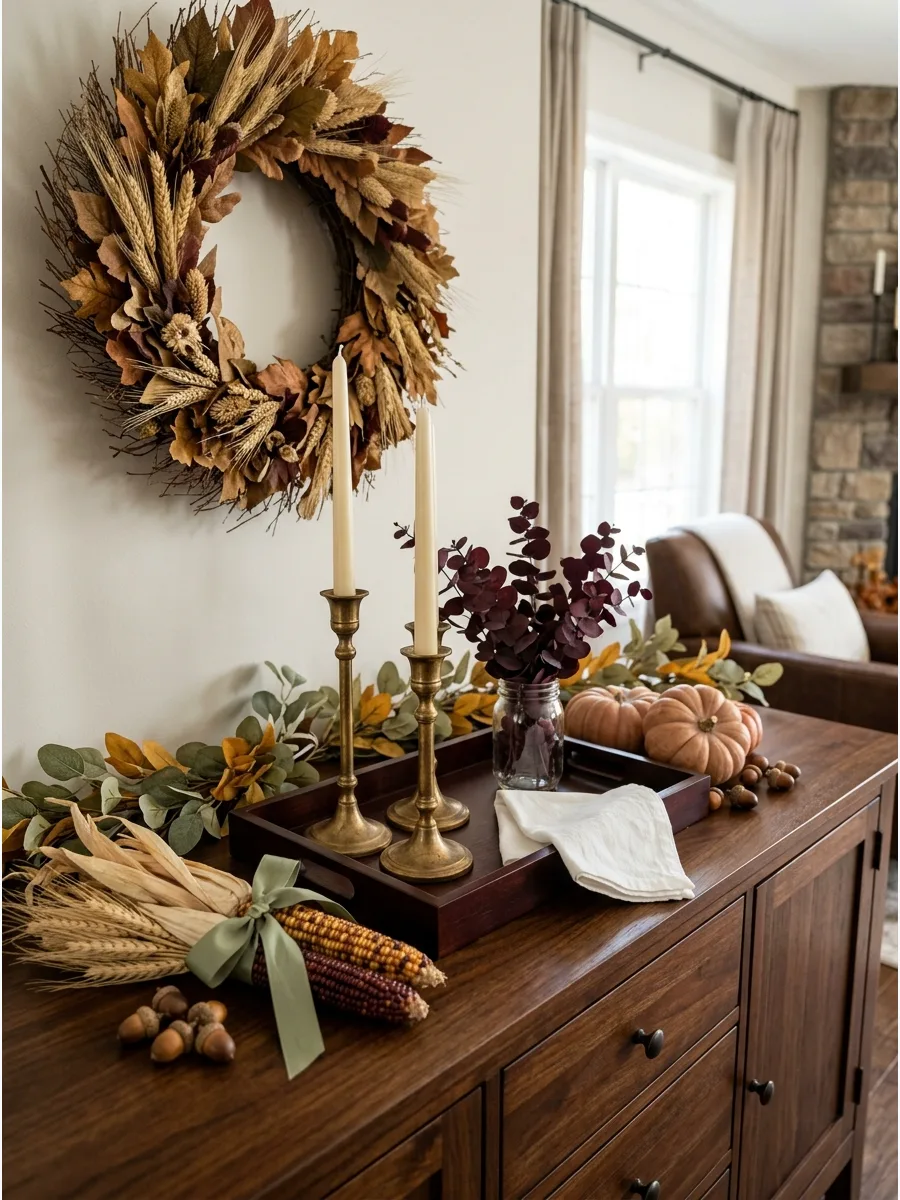 5. Burgundy and Brass Fall Tray