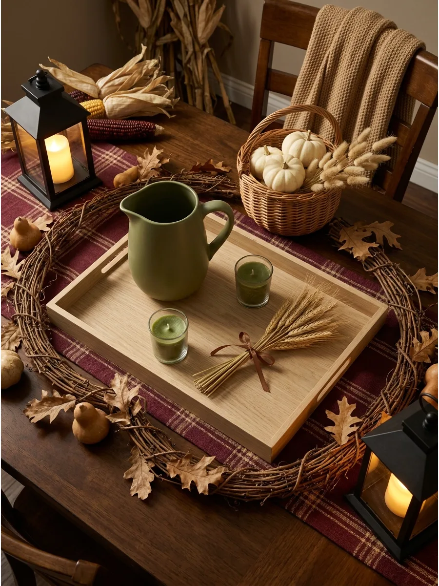 7. Olive Green Autumn Tray