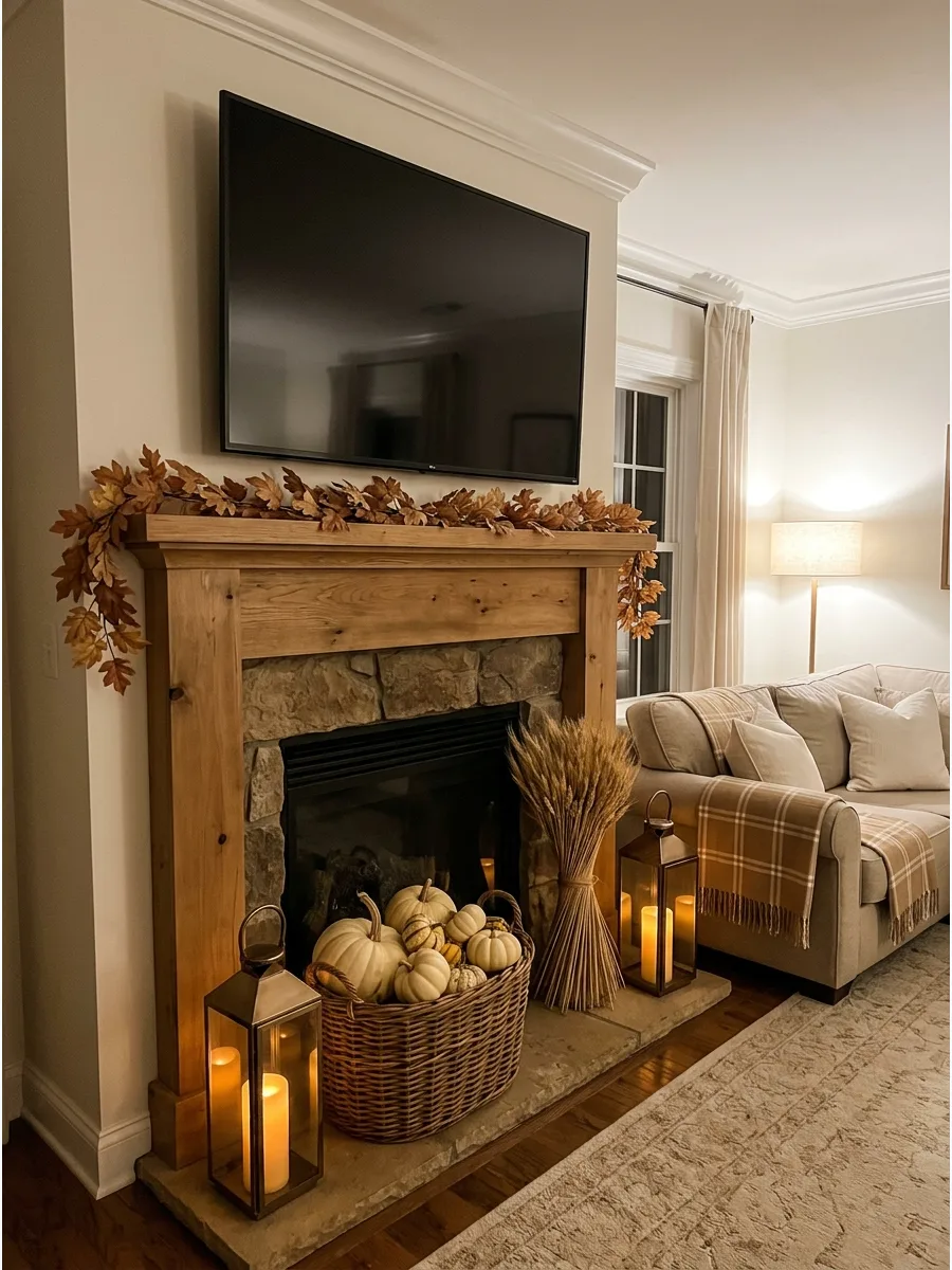 1. Low Autumn Garland Beneath the TV