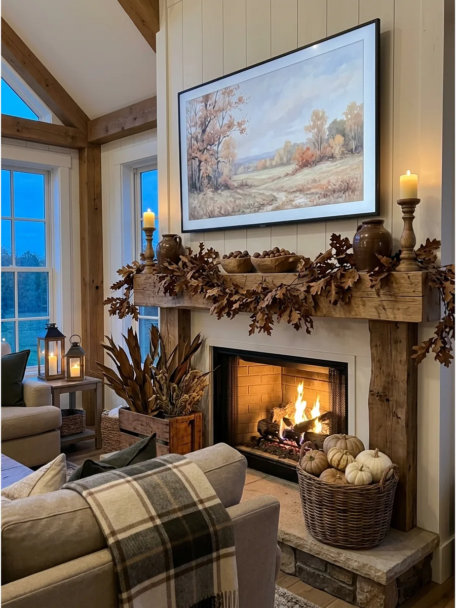 14. Oak Leaf and Acorn Mantel