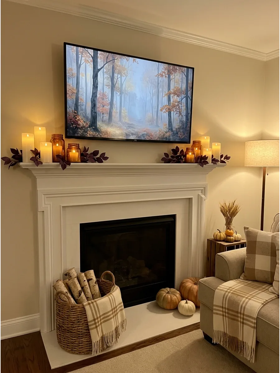 31. Candlelit Evening Mantel