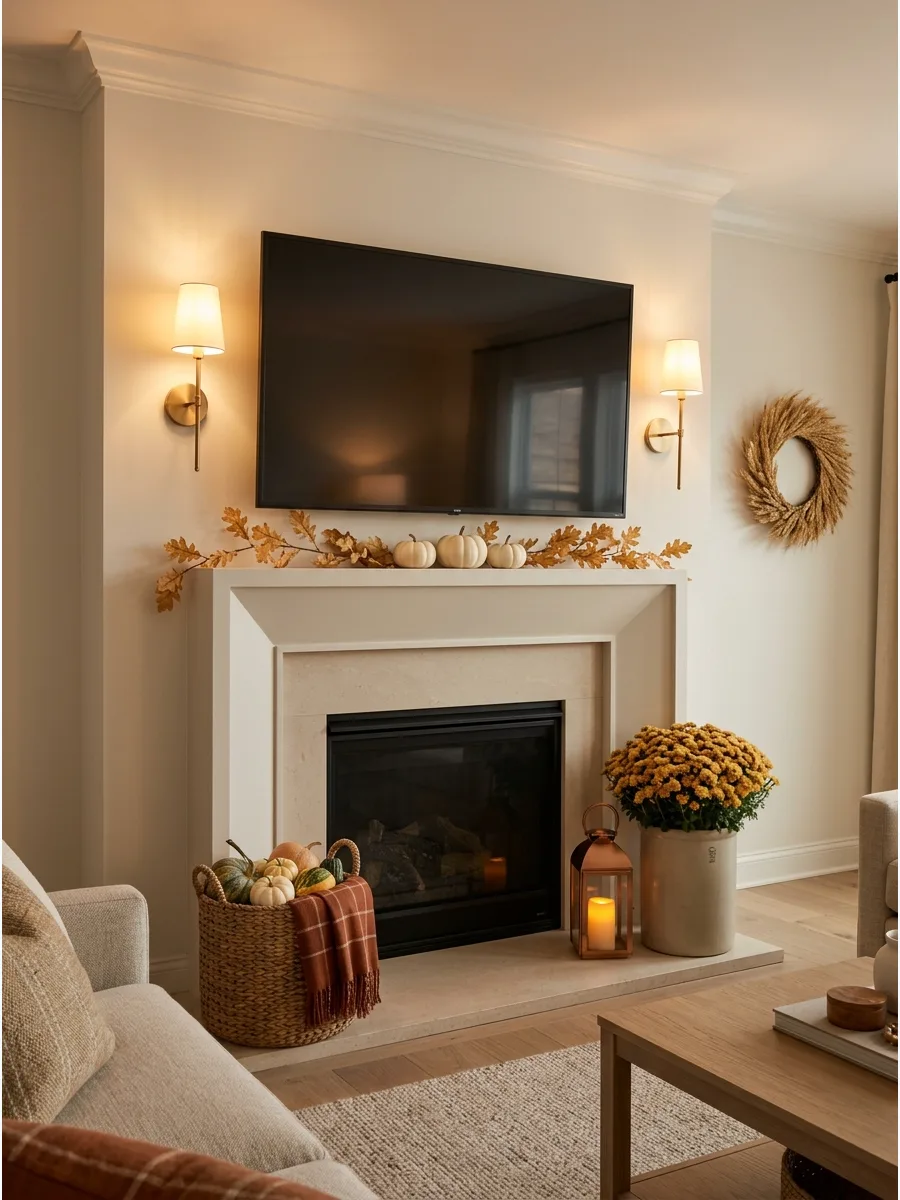 32. Mantel with Wall Sconces