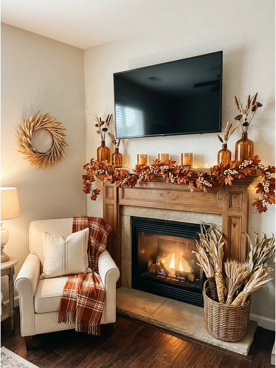 4. Amber Glass Fall Mantel