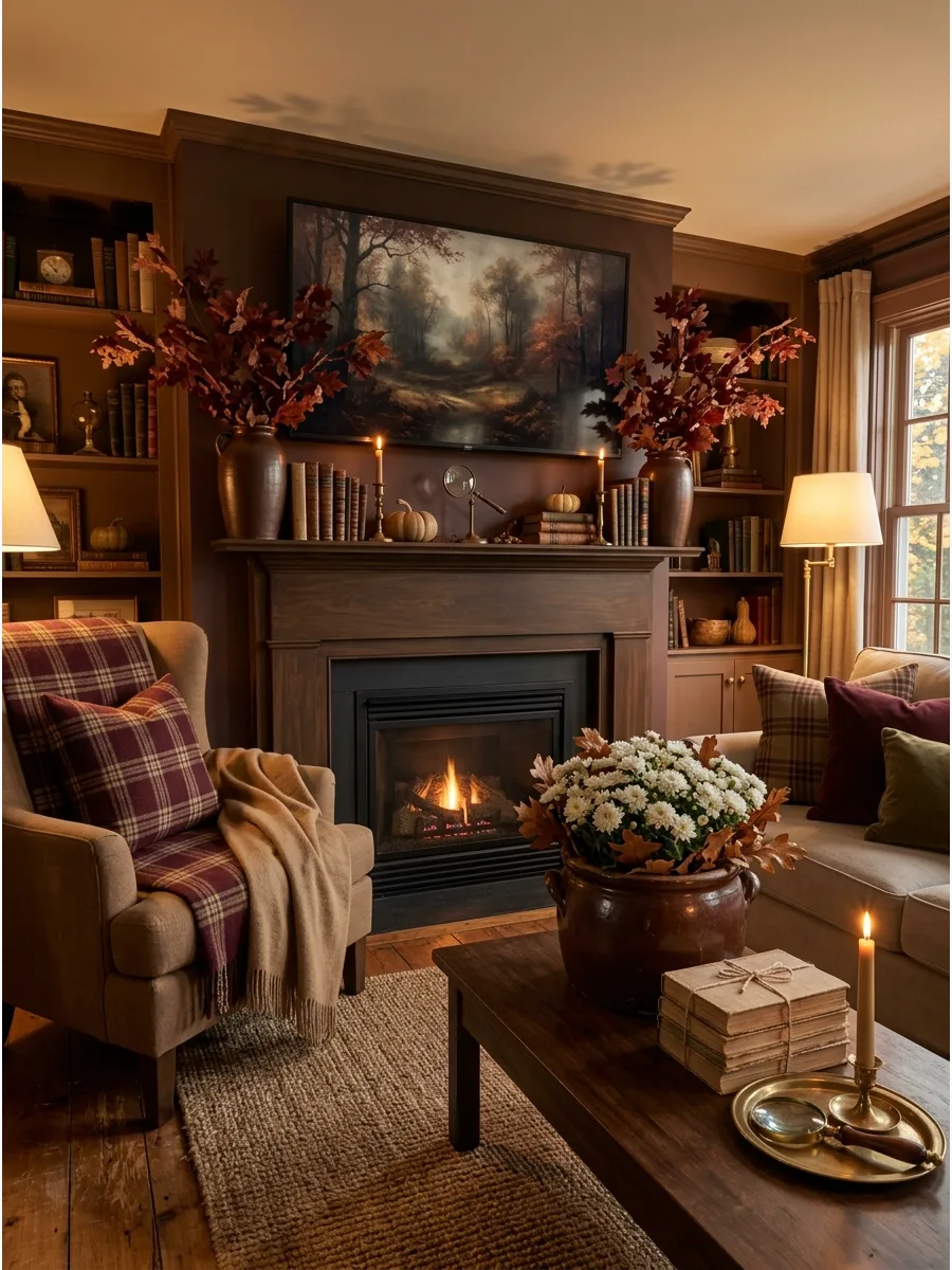 40. Dark Academia Fall Mantel