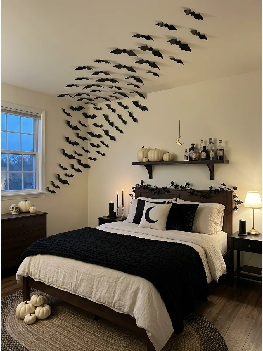 10. Bat-Covered Bedroom Wall