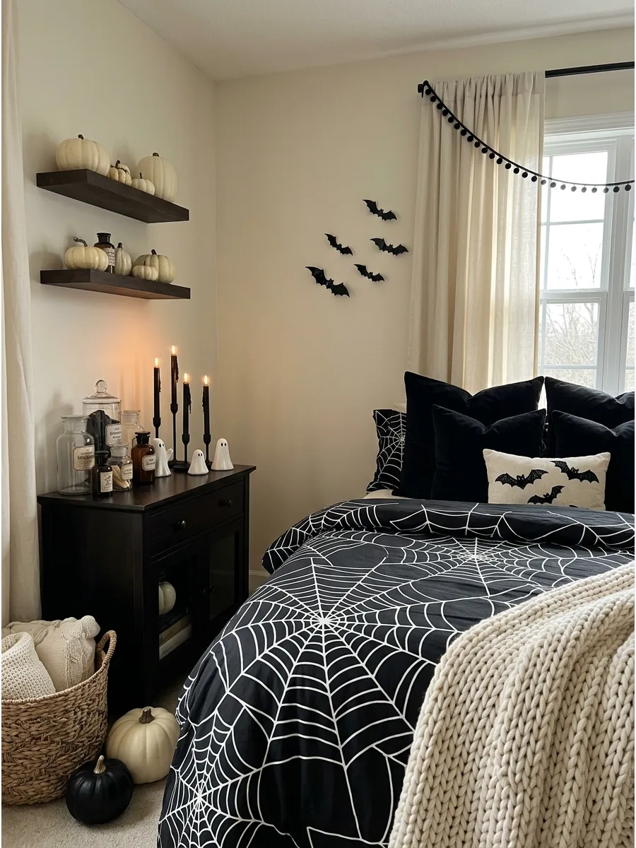 11. Halloween Bedding as the Main Feature