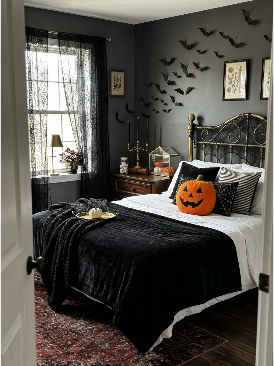 14. Jack-o’-Lantern Pillow Arrangement